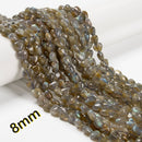 Natural Yellow Gray Labradorite Heart Shape Beads Size 8mm 10mm 15.5'' Strand