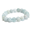 Multi Blue Aquamarine Smooth Round Beaded Bracelet 10mm 7.5'' Length 3 PCS/ Set