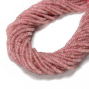 Natural Strawberry Quartz Smooth Rondelle Beads Size 2x4mm 15.5'' Strand