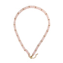 Rose Quartz Rondelle Size 2x6mm Beaded Necklace 17''-18.5" Length Adjustable