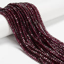 Natural Purple Garnet Faceted Pumpkin Beads Size 3x4mm 15.5'' Strand