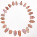 Natural Pink Opal Graduated Irregular Oval Beads Size 10x12-15x20mm 16'' Strand