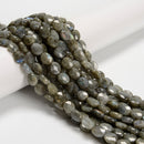 Natural Labradorite Faceted Oval Beads Size 4x6mm 6x8mm 8x10mm 15.5'' Strand