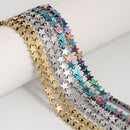 Gold Silver Rainbow Plated Hematite Five-pointed Star Beads Size 6mm 15.5'' Strd