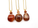 Natural Red Agate Nugget Shape Essential Oil Necklace Perfume Bottle