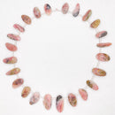 Natural Pink Opal Graduated Irregular Oval Beads Size 10x12-15x20mm 16'' Strand