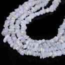 Natural Blue Lace Agate Irregular Pebble Nugget Chips Beads Size 7-8mm 32"Strand