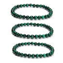 Natural Malachite Smooth Round Beaded Bracelet Size 6mm 7.5'' Length Sold by Piece
