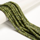 Natural Green Jade Heishi Disc Beads Size 1.5x4mm 1.5x6mm 15" Strand