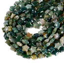 Natural Moss Agate Five-Pointed Star Shape Beads Size 15mm 15.5'' Strand