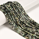 Natural Emerald Faceted Round Beads Size 2mm 3mm 4mm 6mm 15.5" strand