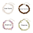 01-Mixed Gemstone Chips Bracelet Silver Plated Clasp Size 5-8mm 7''-8.5'' Length