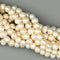 2.0mm Hole White Fresh Water Pearl Potato Shape Beads Size 10-11mm 8'' Strd