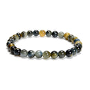 Golden Blue Tiger Eye Round Beaded Bracelet 6mm 8mm 10mm 7.5'' Length 3 PCS/Set