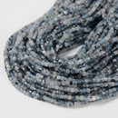 Natural Dark Blue Aquamarine Faceted Rubik's Cube Beads Size 2mm 15.5'' Strand