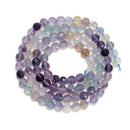 Natural Gradient Fluorite Faceted Round Beads Size 4mm 15.5'' Strand