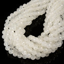 Natural White Afghanistan Jade Faceted Round Beads Size 6mm 8mm 10mm 15.5'' Strd