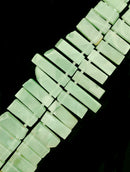 Green Aventurine Graduated Slab Stick Point Beads Size 13x20-50mm 15.5" Strand