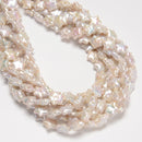 Natural White Fresh Water Pearl Star Shape Beads Size 11-12mm 16" Strand