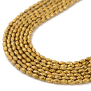 Gray Gold Rainbow Hematite Faceted Rice Shape Beads Size 3x5mm 15.5'' Strand