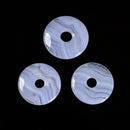 AAA Natural Blue Lace Agate Donut Circle Pendant Size 28-30mm Sold by Piece