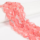 Cherry Quartz Smooth Flat Teardrop Beads Size 13x18mm 15.5'' Strand