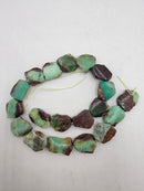 Natural Chrysoprase Freeform Slab Slice Beads Sizes 18x22mm, 22x28mm, 25x30mm, 30x40mm 15.5" Strand