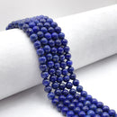 High Grade Natural Lapis Lazuli Smooth Round Beads Size 6-6.5mm 15.5'' Strand