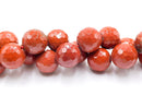 Natural Red Jasper Faceted Round Beads Size 18mm 20mm 15.5'' Strand