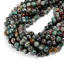 Natural Brown Green Azurite Smooth Round Beads Size 6mm 8mm 10mm 15.5'' Strand