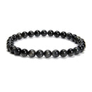 Gray Eagle's Eye Smooth Round Beaded Bracelet 6mm 8mm 10mm 7.5''Length 3 PCS/Set