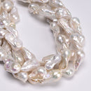 White Fresh Water Pearl Baroque Shape Beads 13-15x18-23mm 15-20x18-28mm 16" Strd