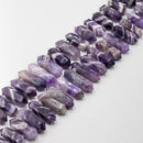 Natural Teeth Amethyst Graduated Top Drill Points Beads Size 30-45mm 15.5" Strd