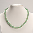 Green Aventurine Rondelle Size 2x6mm Beaded Necklace 17''-18.5"Length Adjustable