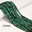Blue Green Turquoise Smooth Rondelle Beads Size 2.5x4mm 3x6mm 5x8mm 15.5''Strand