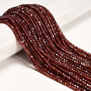 Natural Mozambique Garnet Faceted Rubik's Cube Beads Size 2mm 3mm 15.5'' Strand