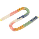 03-Multi-color Gemstone Smooth Rondelle Beads Size 2x6mm 15.5'' Strand