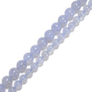 Natural Blue Chalcedony Smooth Round Beads Size 6mm 8mm 15.5'' Strand