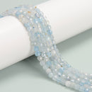 Natural Blue Translucent Aquamarine Faceted Cube Beads Size 4-4.5mm 15.5''Strand