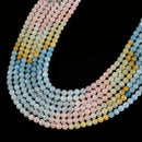 Natural Gradient Multi-Color Morganite Smooth Round Beads 6mm 8mm 15.5'' Strand