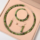 Chinese Chrysoprase Chips Beads Size5-8mm Jewelry Set Earrings Bracelet Necklace