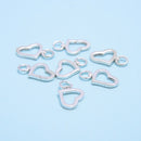 925 Sterling Silver Heart Clasp Size 13x20mm 2 Pcs Per Bag