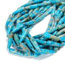 Light Blue Sea Sediment Jasper Smooth Teardrop Beads Size 8x30mm 15.5'' Strand