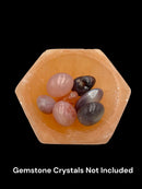 Orange Selenite Crystal Hexagon Dish Charging Energy Bowl Approx 5" Inches