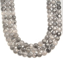 Cloudy Gray Quartz Smooth Flat Round Coin Beads Size 10mm 15.5" Strand