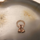 rose gold plated copper with micro pave clear zircon clasp