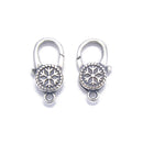 925 Sterling Anti-Silver Round Snowflake Grain Clasp Size 10x20mm 1PCS Per Bag