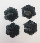 hand carved black jade flower pendantdiameter