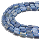 natural kyanite matte faceted cylinder tube beads