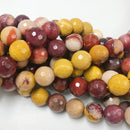 mookaite jasper faceted round beads